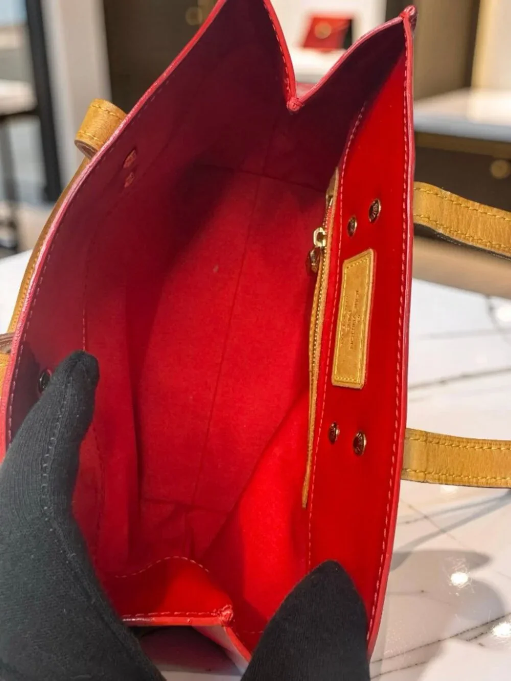 Louis Vuitton Reade PM Tote — Red Monogram Vernis